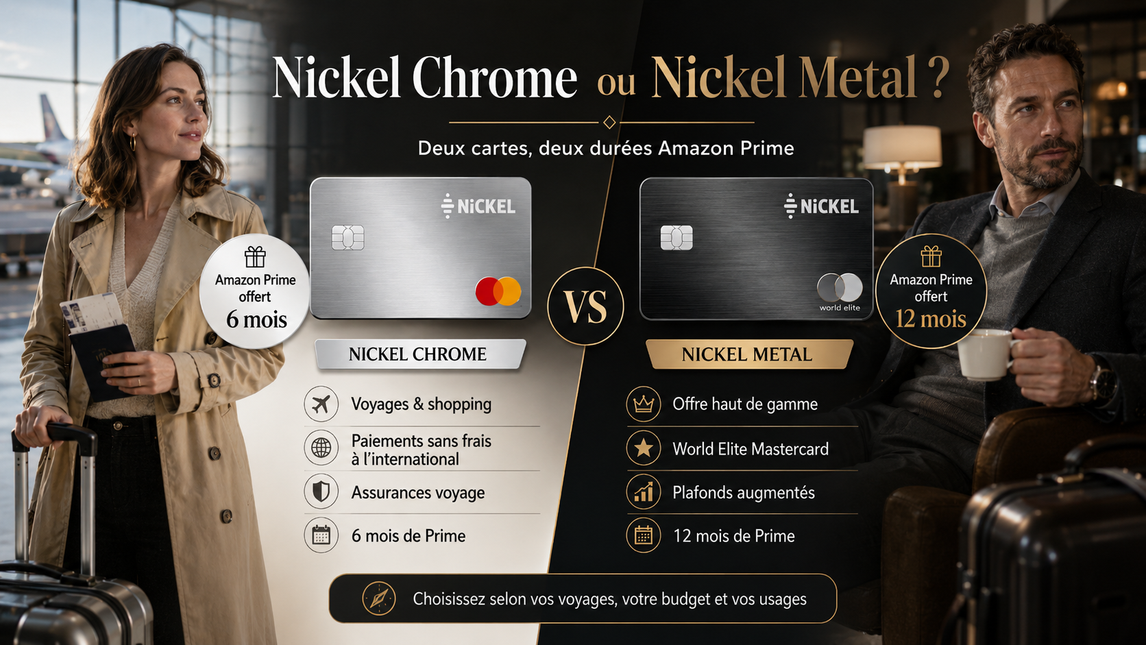 Comparatif Nickel Chrome et Nickel Metal avec 6 mois ou 12 mois d’Amazon Prime offerts